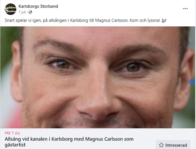 År 2023 Allsång i Karlsborg med Magnus Karlsson